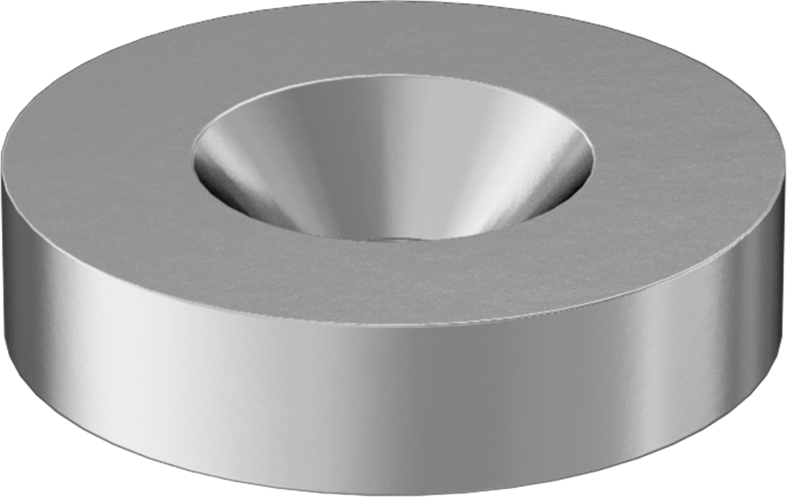 18-8 Paslanmaz Çelik Sonlandırma Pul, 1/4" Vida Boyutu için, 0.281" ID, 82 Derece Havşa