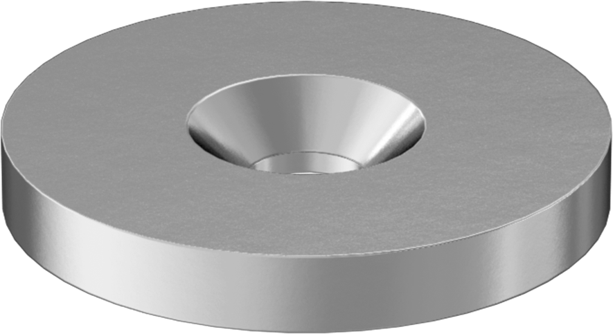 18-8 Paslanmaz Çelik Sonlandırma Pul, M6 Vida Boyutu için, 6.4 mm ID, 90 Derece Havşa Açısı