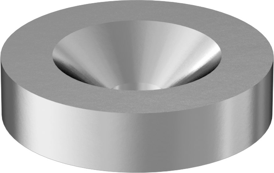 18-8 Paslanmaz Çelik Sonlandırma Pul, 1/4" Vida Boyutu için, 0.281" ID, 100 Derece Havşa Açma Ucu