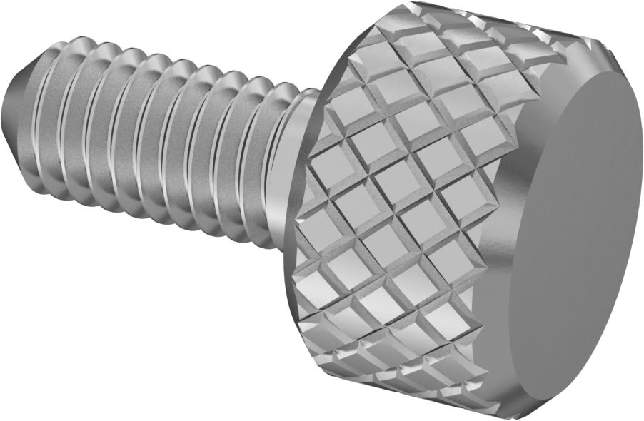 Tırtıllı Başlı Parmak Vidası, Paslanmaz Çelik, Düşük Profilli, M3,5 x 0,6 mm Diş Boyutu, 8 mm Uzunluk