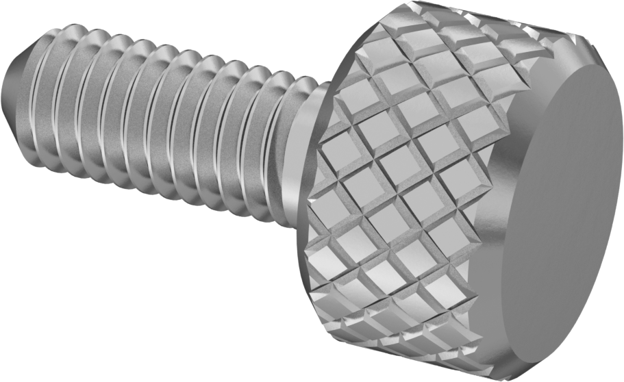 Tırtıllı Başlı Parmak Vidası, Paslanmaz Çelik, Düşük Profilli, M3,5 x 0,6 mm Diş Boyutu, 9 mm Uzunluk