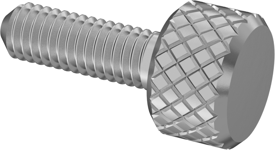 Tırtıllı Başlı Parmak Vidası, Paslanmaz Çelik, Düşük Profilli, M3,5 x 0,6 mm Diş Boyutu, 11mm Uzunluk