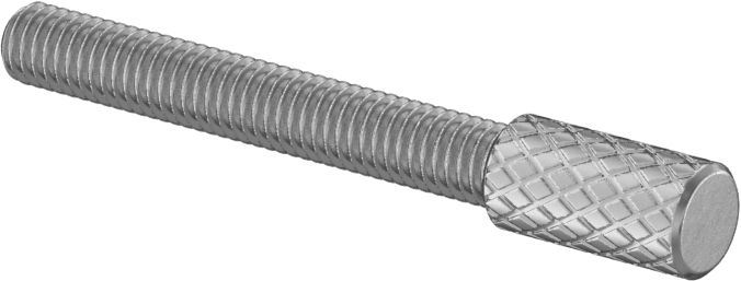 Tırtıllı Başlı Parmak Vidası, Dar, M3,5 x 0,6 mm Diş Boyutu, 25 mm Uzunluk