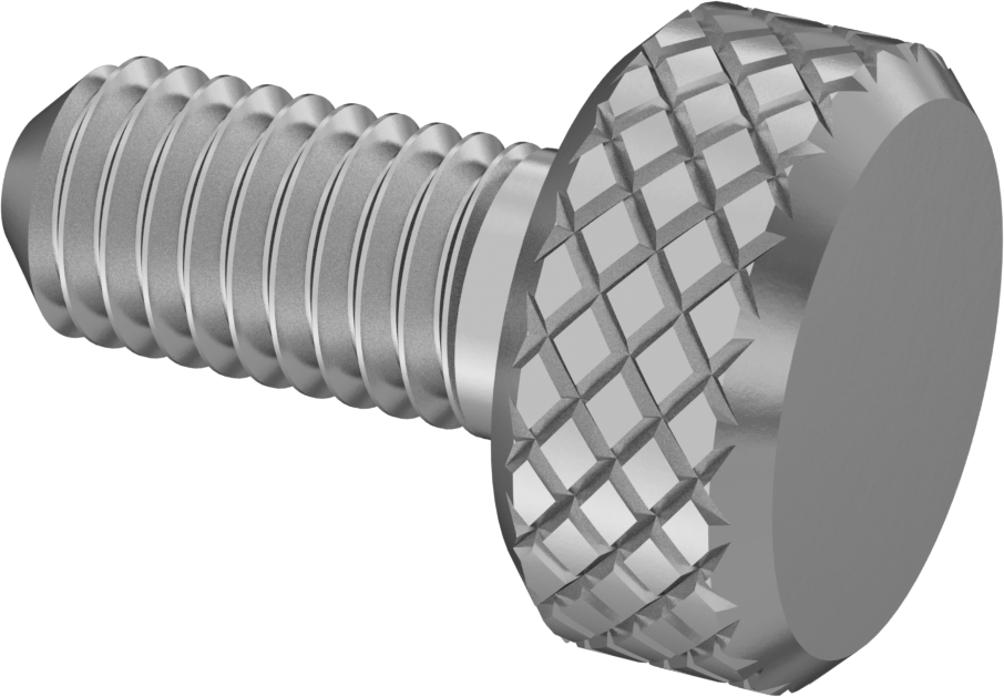 Tırtıllı Başlı Parmak Vidası, Paslanmaz Çelik, Düşük Profilli, M5 x 0,8 mm Diş Boyutu, 11mm Uzunluk