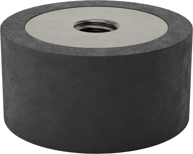 Neopren Titreşim Sönümleyici Sandviç Montaj, M6 x 1 mm Dişli Çelik Ek Parça ile, 210 lbs. Kapasite