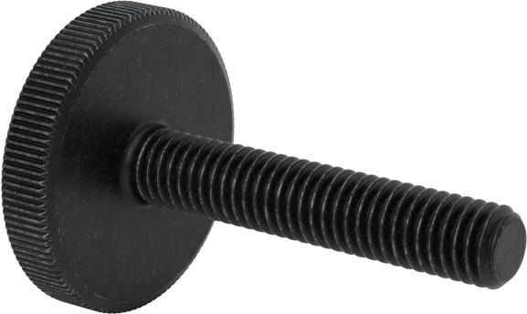 Çelik Düşük Profilli Tırtıllı Başlı Parmak Vidası, M3 x 0,5 mm Diş Boyutu, 16 mm Uzunluk