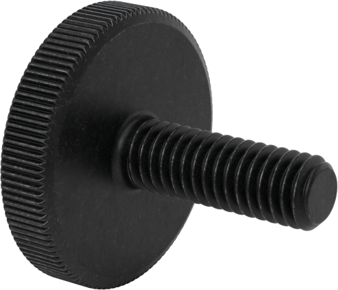 Çelik Düşük Profilli Tırtıllı Başlı Parmak Vidası, M4 x 0,7 mm Diş Boyutu, 12 mm Uzunluk