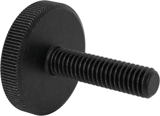 Çelik Düşük Profilli Tırtıllı Başlı Parmak Vidası, M4 x 0,7 mm Diş Boyutu, 16 mm Uzunluk