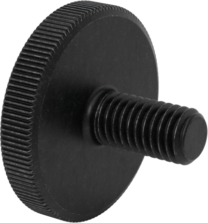 Çelik Düşük Profilli Tırtıllı Başlı Parmak Vidası, M5 x 0,8 mm Diş Boyutu, 10 mm Uzunluk