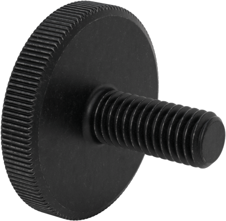 Çelik Düşük Profilli Tırtıllı Başlı Parmak Vidası, M5 x 0,8 mm Diş Boyutu, 12 mm Uzunluk