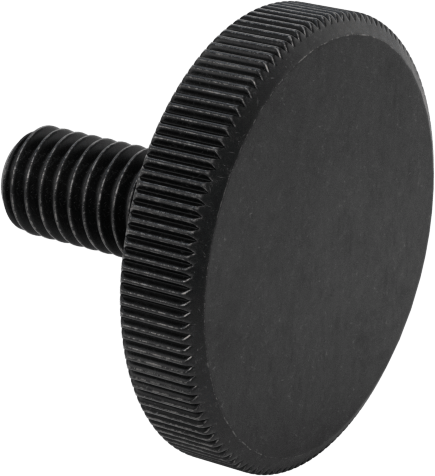 Çelik Düşük Profilli Tırtıllı Başlı Parmak Vidası, M5 x 0,8 mm Diş Boyutu, 12 mm Uzunluk