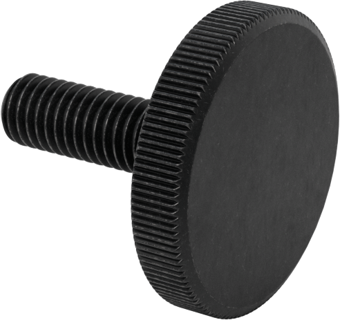 Çelik Düşük Profilli Tırtıllı Başlı Parmak Vidası, M5 x 0,8 mm Diş Boyutu, 16 mm Uzunluk