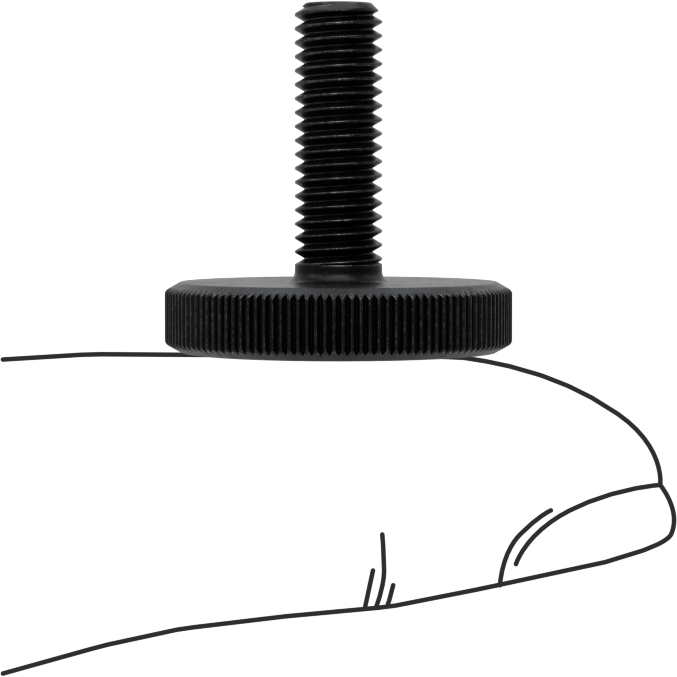 Çelik Düşük Profilli Tırtıllı Başlı Parmak Vidası, M5 x 0,8 mm Diş Boyutu, 16 mm Uzunluk