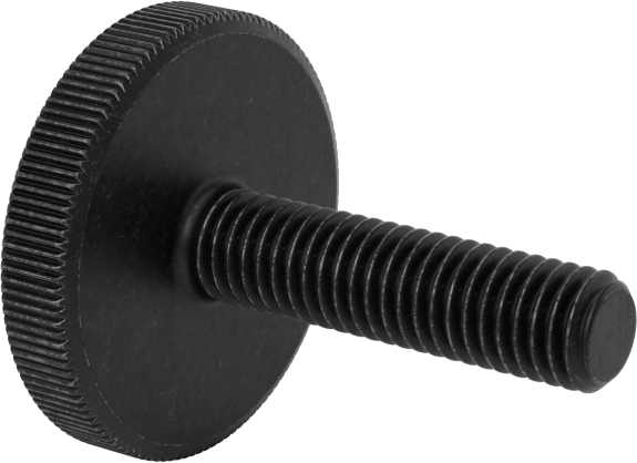 Çelik Düşük Profilli Tırtıllı Başlı Parmak Vidası, M5 x 0,8 mm Diş Boyutu, 20 mm Uzunluk