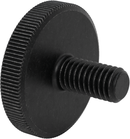 Çelik Düşük Profilli Tırtıllı Başlı Parmak Vidası, M6 x 1 mm Diş Boyutu, 12 mm Uzunluk