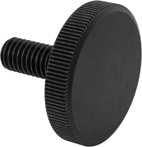 Çelik Düşük Profilli Tırtıllı Başlı Parmak Vidası, M6 x 1 mm Diş Boyutu, 16 mm Uzunluk