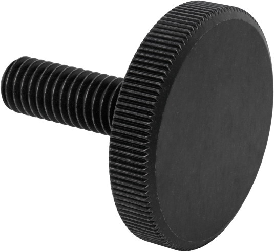 Çelik Düşük Profilli Tırtıllı Başlı Parmak Vidası, M6 x 1 mm Diş Boyutu, 20 mm Uzunluk
