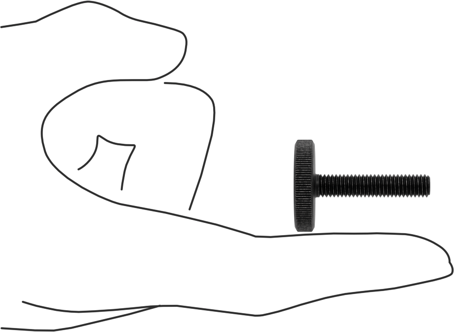 Çelik Düşük Profilli Tırtıllı Başlı Parmak Vidası, M6 x 1 mm Diş Boyutu, 30 mm Uzunluk