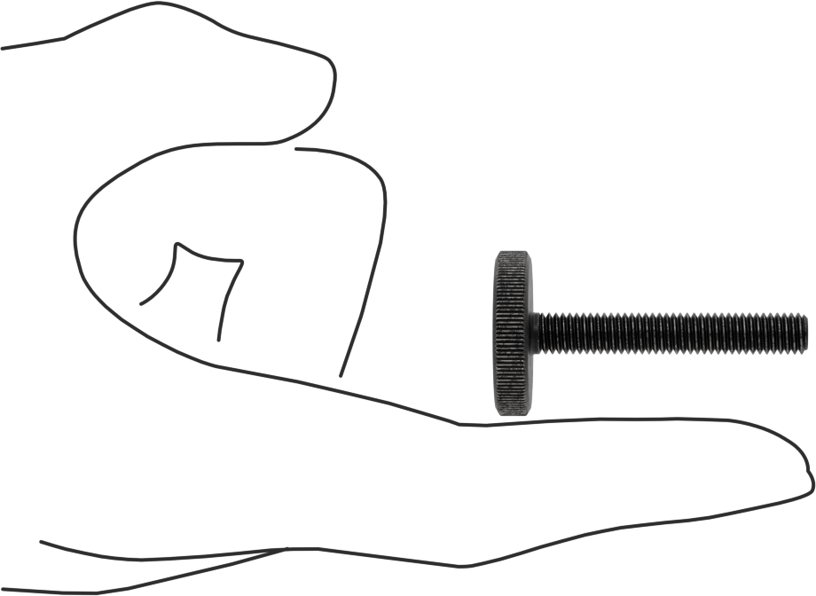 Çelik Düşük Profilli Tırtıllı Başlı Parmak Vidası, M6 x 1 mm Diş Boyutu, 40 mm Uzunluk