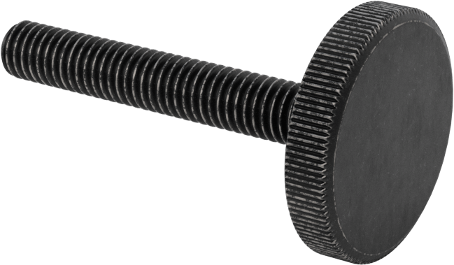 Çelik Düşük Profilli Tırtıllı Başlı Parmak Vidası, M6 x 1 mm Diş Boyutu, 40 mm Uzunluk