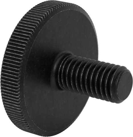 Çelik Düşük Profilli Tırtıllı Başlı Parmak Vidası, M8 x 1,25 mm Diş Boyutu, 16 mm Uzunluk