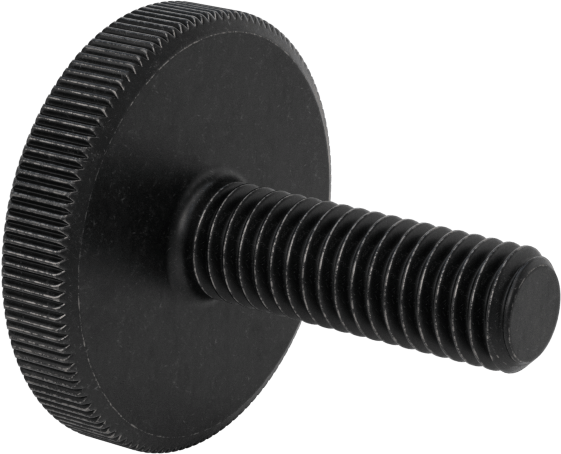 Çelik Düşük Profilli Tırtıllı Başlı Parmak Vidası, M8 x 1,25 mm Diş Boyutu, 25 mm Uzunluk
