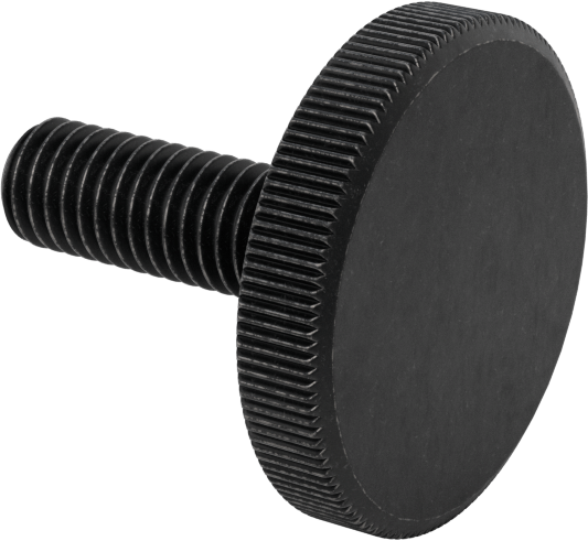 Çelik Düşük Profilli Tırtıllı Başlı Parmak Vidası, M8 x 1,25 mm Diş Boyutu, 25 mm Uzunluk