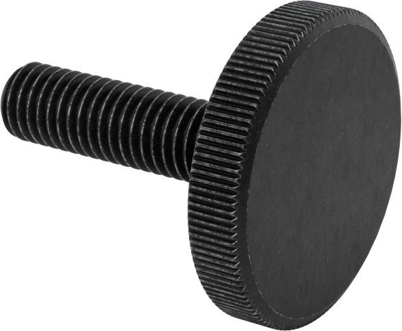 Çelik Düşük Profilli Tırtıllı Başlı Parmak Vidası, M8 x 1,25 mm Diş Boyutu, 30 mm Uzunluk