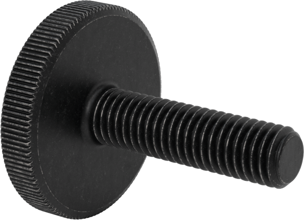 Çelik Düşük Profilli Tırtıllı Başlı Parmak Vidası, M8 x 1,25 mm Diş Boyutu, 30 mm Uzunluk