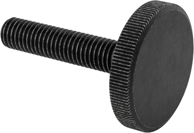 Çelik Düşük Profilli Tırtıllı Başlı Parmak Vidası, M8 x 1,25 mm Diş Boyutu, 40 mm Uzunluk