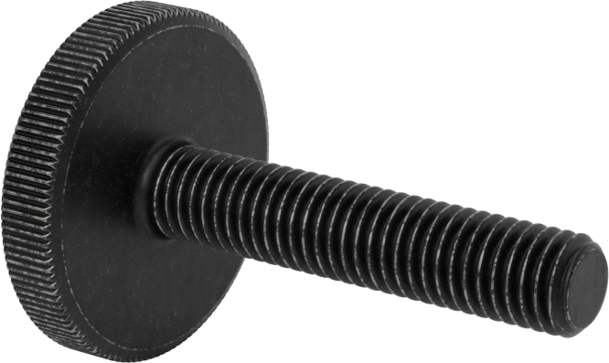 Çelik Düşük Profilli Tırtıllı Başlı Parmak Vidası, M8 x 1,25 mm Diş Boyutu, 40 mm Uzunluk