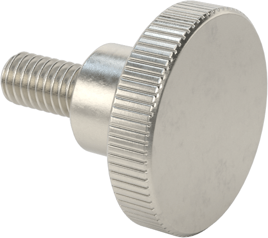 Paslanmaz Çelik Yükseltilmiş Tırtıllı Başlı Parmak Vidası, M4 x 0,7 mm Diş Boyutu, 8 mm Uzunluk