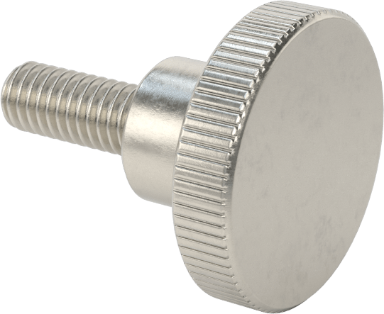 Paslanmaz Çelik Yükseltilmiş Tırtıllı Başlı Parmak Vidası, M4 x 0,7 mm Diş Boyutu, 10 mm Uzunluk