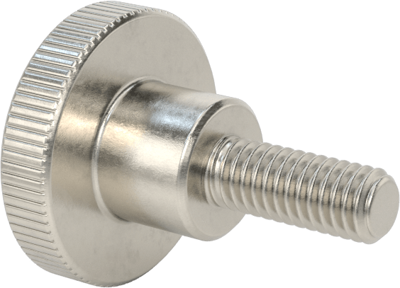 Paslanmaz Çelik Yükseltilmiş Tırtıllı Başlı Parmak Vidası, M4 x 0,7 mm Diş Boyutu, 10 mm Uzunluk