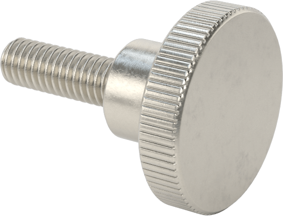 Paslanmaz Çelik Yükseltilmiş Tırtıllı Başlı Parmak Vidası, M4 x 0,7 mm Diş Boyutu, 12 mm Uzunluk