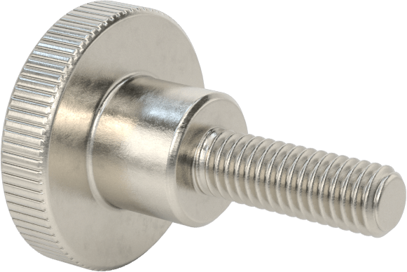 Paslanmaz Çelik Yükseltilmiş Tırtıllı Başlı Parmak Vidası, M4 x 0,7 mm Diş Boyutu, 12 mm Uzunluk