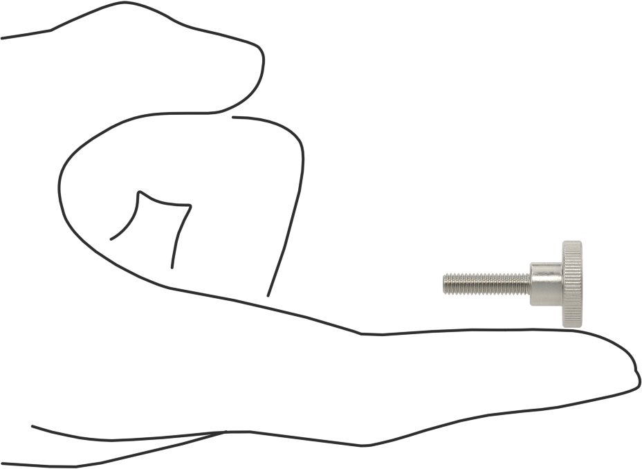 Paslanmaz Çelik Yükseltilmiş Tırtıllı Başlı Parmak Vidası, M4 x 0,7 mm Diş Boyutu, 16 mm Uzunluk