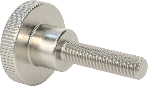 Paslanmaz Çelik Yükseltilmiş Tırtıllı Başlı Parmak Vidası, M4 x 0,7 mm Diş Boyutu, 16 mm Uzunluk