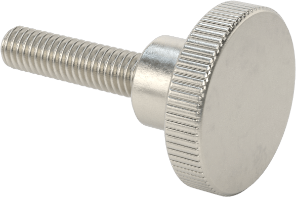 Paslanmaz Çelik Yükseltilmiş Tırtıllı Başlı Parmak Vidası, M4 x 0,7 mm Diş Boyutu, 16 mm Uzunluk