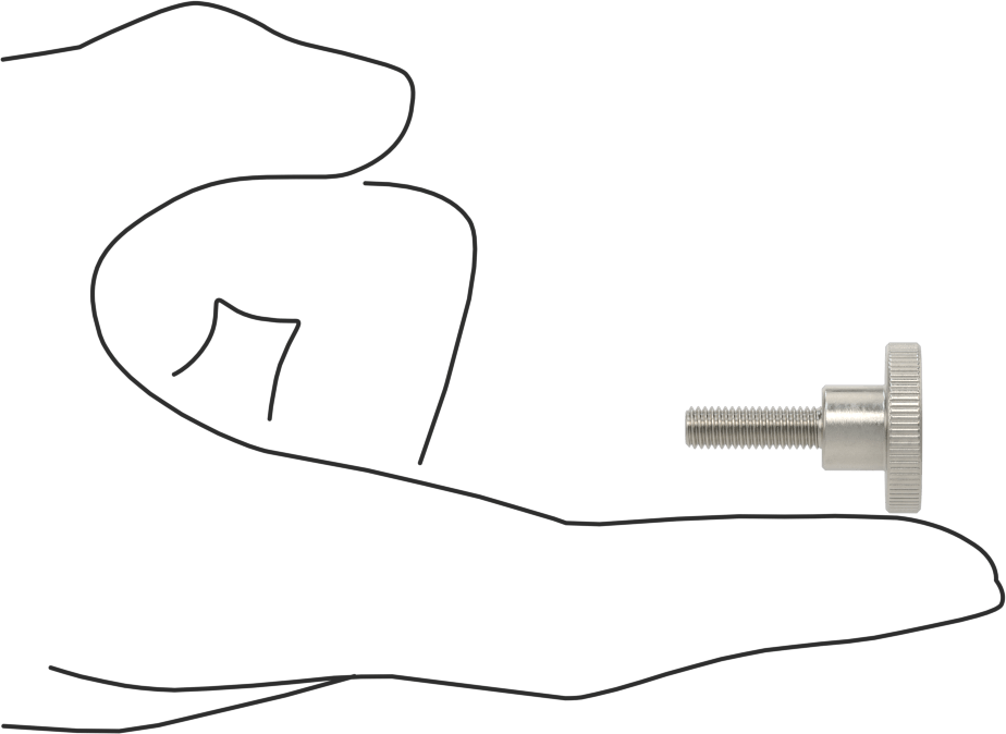 Paslanmaz Çelik Yükseltilmiş Tırtıllı Başlı Parmak Vidası, M5 x 0,8 mm Diş Boyutu, 16 mm Uzunluk