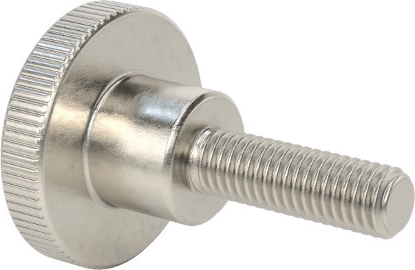 Paslanmaz Çelik Yükseltilmiş Tırtıllı Başlı Parmak Vidası, M5 x 0,8 mm Diş Boyutu, 16 mm Uzunluk