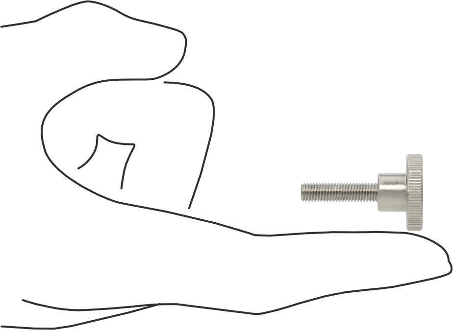 Paslanmaz Çelik Yükseltilmiş Tırtıllı Başlı Parmak Vidası, M5 x 0,8 mm Diş Boyutu, 20 mm Uzunluk