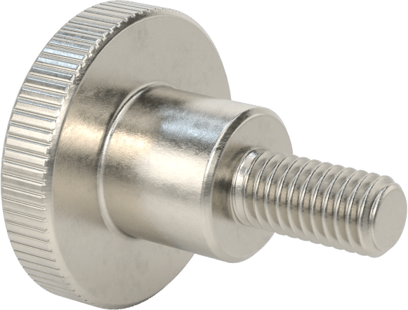 Paslanmaz Çelik Yükseltilmiş Tırtıllı Başlı Parmak Vidası, M6 x 1 mm Diş Boyutu, 12 mm Uzunluk