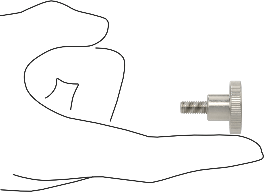 Paslanmaz Çelik Yükseltilmiş Tırtıllı Başlı Parmak Vidası, M6 x 1 mm Diş Boyutu, 12 mm Uzunluk