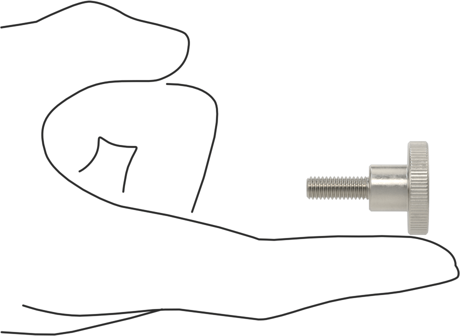 Paslanmaz Çelik Yükseltilmiş Tırtıllı Başlı Parmak Vidası, M6 x 1 mm Diş Boyutu, 16 mm Uzunluk