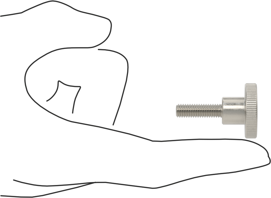 Paslanmaz Çelik Yükseltilmiş Tırtıllı Başlı Parmak Vidası, M6 x 1 mm Diş Boyutu, 20 mm Uzunluk