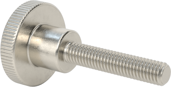 Paslanmaz Çelik Yükseltilmiş Tırtıllı Başlı Parmak Vidası, M6 x 1 mm Diş Boyutu, 30 mm Uzunluk