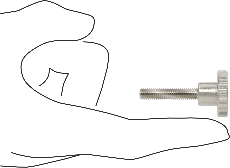 Paslanmaz Çelik Yükseltilmiş Tırtıllı Başlı Parmak Vidası, M6 x 1 mm Diş Boyutu, 30 mm Uzunluk