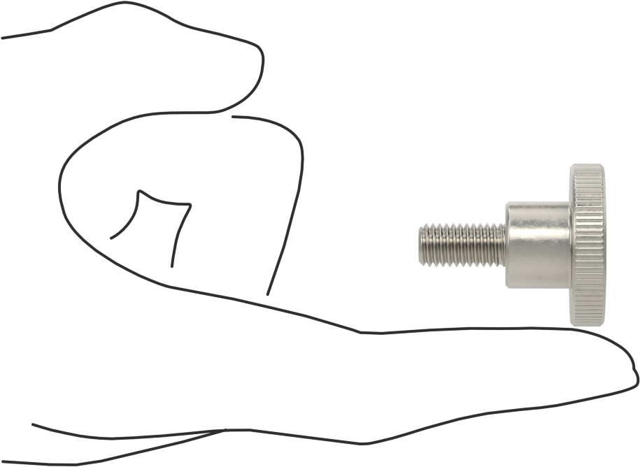 Paslanmaz Çelik Yükseltilmiş Tırtıllı Başlı Parmak Vidası, M8 x 1,25 mm Diş Boyutu, 16 mm Uzunluk