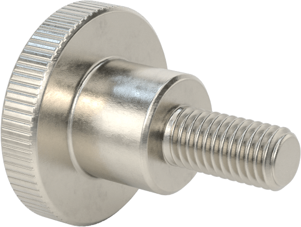Paslanmaz Çelik Yükseltilmiş Tırtıllı Başlı Parmak Vidası, M8 x 1,25 mm Diş Boyutu, 16 mm Uzunluk